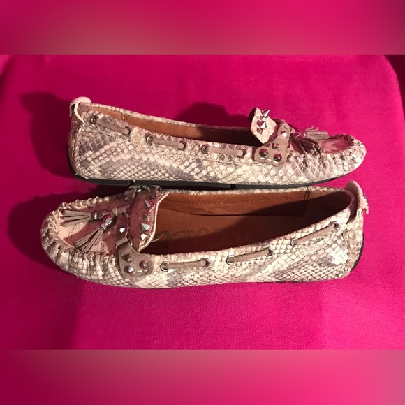 Sam Edelman Jalen Driving Loafer Moccasin Snakeskin - Picture 5 of 6